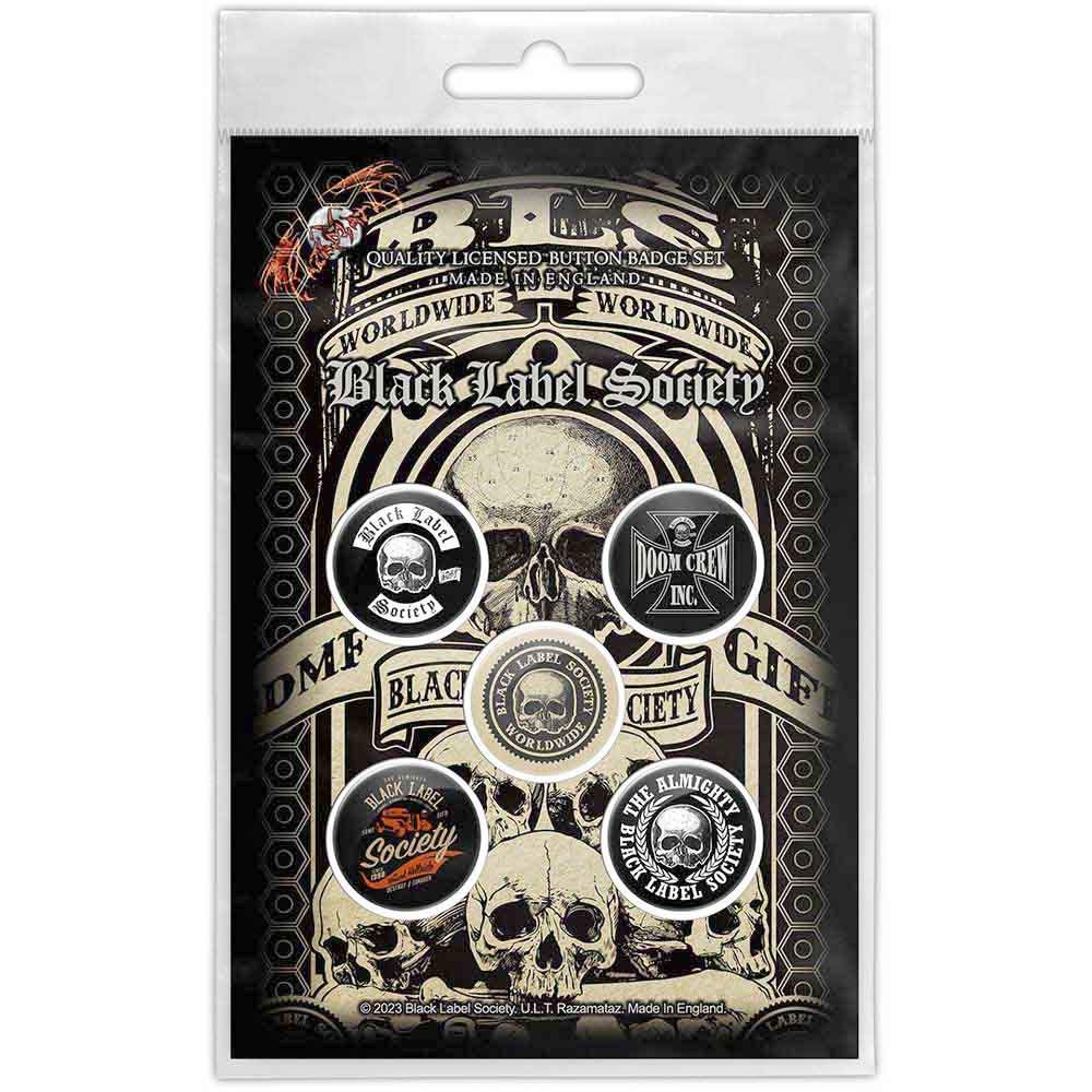 Black Label Society - Worldwide Badge/button - Set of 5 - Multicolours